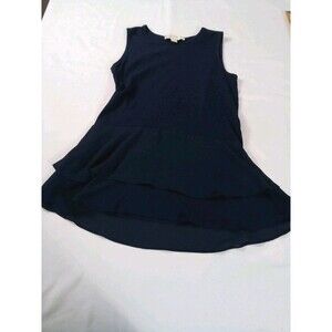 Woman's Michael Kors Navy Blue Tank Top Sheer At‎ Bottom Size XS